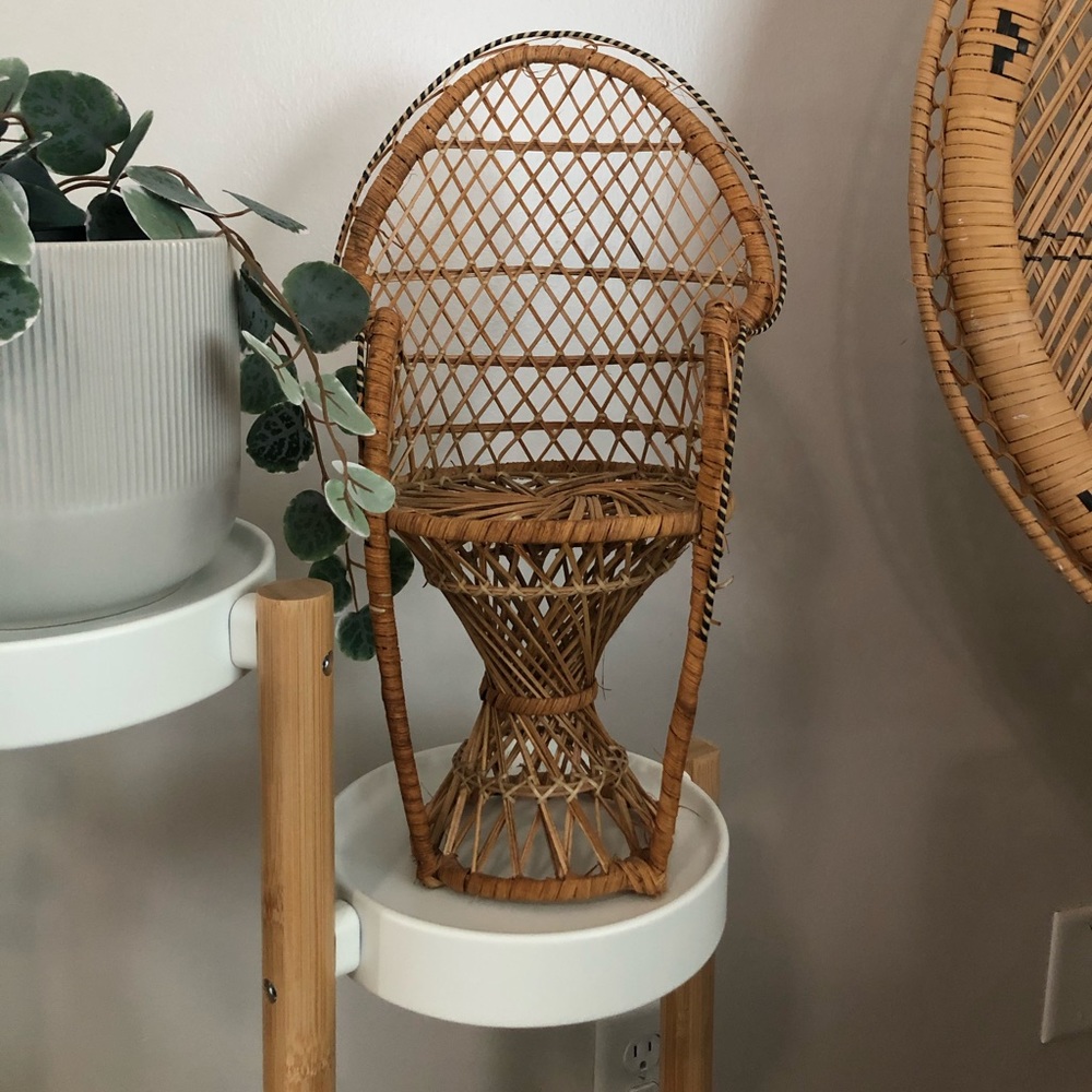 -SOLD- Small peacock chair for plants/dolls